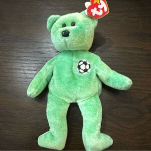 TY Beanie Baby - Kicks The Soccer Bear - Stuffed Animal Toy